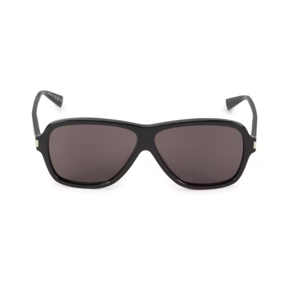 Saint Laurent Aviator Black Frame Sunglasses with Dark Lenses